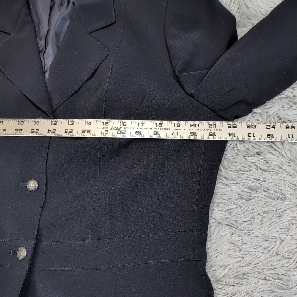 Le Suit Jacket Womens 16 Blue Blazer Button Up Preppy Career Comfort Soft - Picture 3 of 10